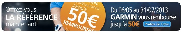 Offre de remboursement Garmin Forerunner