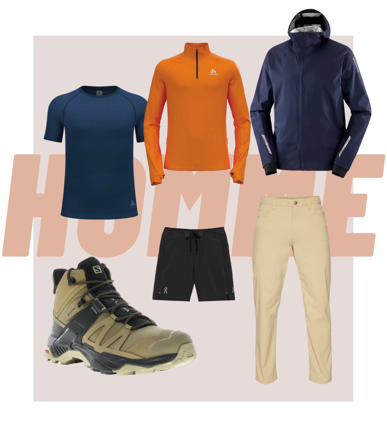 &eacute;quipements sport randonn&eacute;e homme t-shirt manche longue veste shorts pantalons collants chaussures