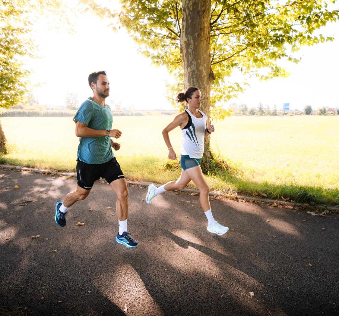 Running in adidas Shoes